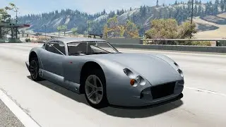 BeamNG.drive - TVR Cerbera Speed 12 1998 - Car Show Test Drive Crash . 4K 60fps.