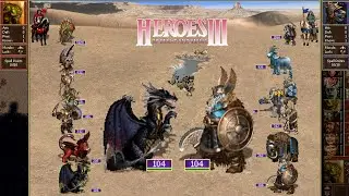 Heroes 3 COMBAT One year growth Dungeon vs Bulwark HotA 1 8