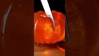 Glass Pumpkin 🎃&mdash; &ldquo;Amber Harvest&rdquo; Cutting ASMR #shortsfeed #shorts #viral #asmr #satisfying #aivideo