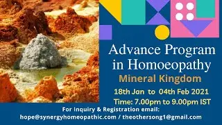 ADVANCE PROGRAM IN HOMOEPATHY - Module 2- Mineral Kingdom. (12 Live Sessions)
