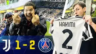 😱 INDOSSO la maglia di HAKIMI durante Juve-Psg all' ALLIANZ STADIUM || *Rissa con Tifosi*