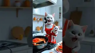 A Distracted Mother Boils Her Kitten and Give it to Husband #kitten #catstory #catai #animation #ai