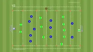 Tactical practice in six tracks for four principles of play using the 1-5-3-2 playing method