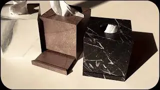 Elegant Marble Texture Square Tissue Box