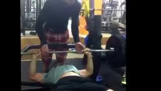 Teen benching 370lbs for 1 rep at 174lbs