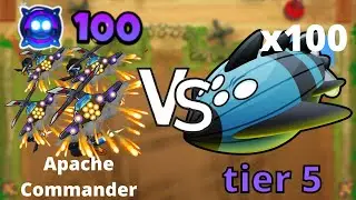 Heli Pilot Paragon (Apache Commander) vs. 100 tier 5 Vortex (Bloons TD 6)