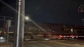 UP 2640 Intermodal Train w/ UP 6310 SP North - E, Lodi Avenue. Railroad Crossing, Lodi CA