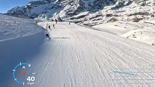 4k Cervinia skiing 1000m descent - GoPro