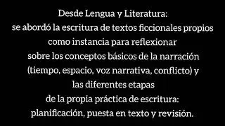Proyecto Interdisciplinario. Arte & Literatura. 1er. Año. ExpoAnunciación 2021
