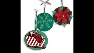 Retro Christmas Tag SVGBundle, Vintage Sleigh, Poinsettia, Snowflake, Red Aqua SVG Tags or ornaments
