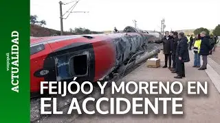 FEIJÓO y MORENO visitan la ZONA DEL ACCIDENTE