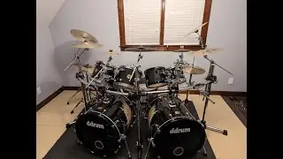 Drum kit set up in new house #ddrum #vinniepaul #gibraltar #sabian