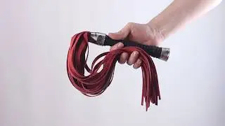 Red leather flogger
