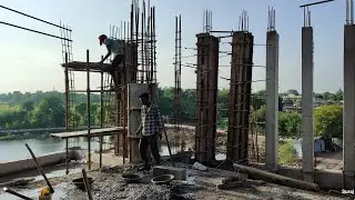 column concrete work | slab shuttering work  | slab reinforcement work | mullion column casting