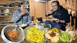 Lima Beans & Potato Recipe Cooking & Eating | Veg Recipe with Rice | New Countryside Family Vlog