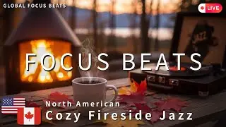 Deep Focus Lofi🇺🇸🇨🇦 Contemplative Fireside Jazz for Deep Reflection & Sustained Work Heritage Stream
