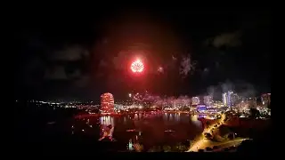 NYE 2024 Fireworks. Jack Evans Boat Harbour. Tweed Heads NSW Australia.