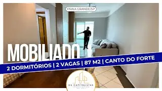 Mobiliado | Apartamento 2 dormitórios | 87 m² de área útil | 2 vagas de garagem no Canto do Forte