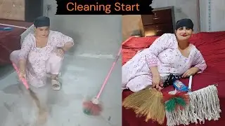 Pakistani woman fully detailing bedroom Deep cleaning 