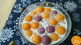 Sweet Potato Balls in Coconut Milk with Tapioca - Chinese Dessert Recipe 椰奶西米露