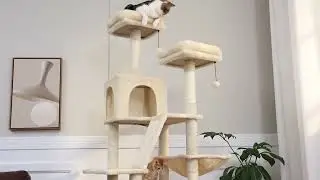 Large Cat Tree Tall Cat Tower for Indoor Cats Multi-Level Plush Cat Condo
