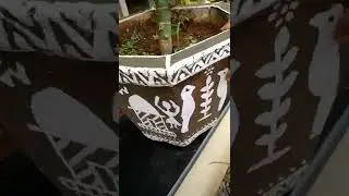 Diy Warli painting on plant's Pot |design idea's😍👍#shorts #shots