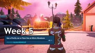 Use a Firefly Jar or Flare Gun at Misty Meadows in Fortnite week 5 Challenge