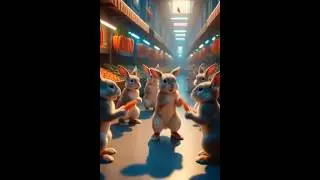 Unexpected: Epic Rabbit Mob Flash Dance Takes Over Carrot Market! #cartoonshorts #cartoon #funny