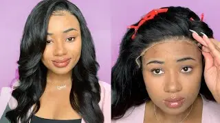 Reinstall a Cut Lace + Loose Bombshell Curl Tutorial | Julia Hair Aliexpress Lace Front Wig