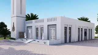 Modern Mosque Design  Idea . built in Barka, Oman. 3D Model render by lumion.