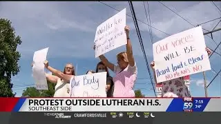 Students protest outside Lutheran High School in support of student whose family filed Title IX laws