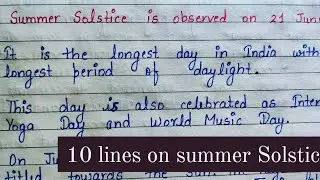 Write an Essay On Summer Solstice | Ten Lines on Summer Solstice