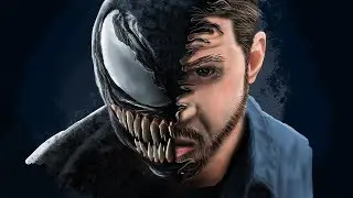 Realistic Venom - Photoshop Speed Art (Tom Hardy) 7 hour timelapse