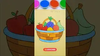 Fruit Basket Sand Painting🍎🍇🍌#sandart #sandpainting #coloring #satisfying #relaxing #fruits