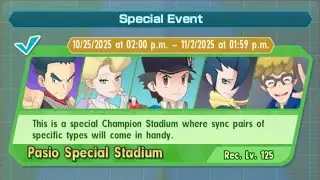 Pokémon Masters Ex : 15k Pasio Special Stadium October 2025