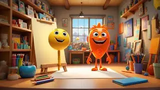 Three Sparkling Crayons Draw the Sun | Colorful Crayon Song for Kids | Learn Colors & Drawing Fun