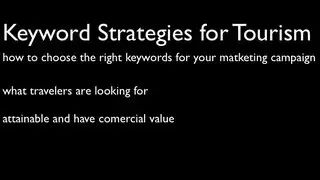Tourism Marketing Machines - Keywords Research for Hotels & Travel
