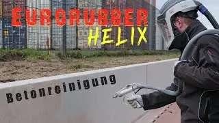 Beton-Reinigung mit Eurorubber Helix Fein / Sandstrahlsystem - Baustellenbesuch