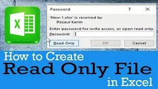 How to Create Read Only File in Excel | How To Create  Password Protect  Read Only File In excel