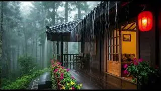 Heavy Rain on a Cozy Forest Cabin  Deep Sleep & Relaxing Nature Sounds