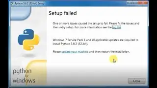 Install Python after  window service pack 1