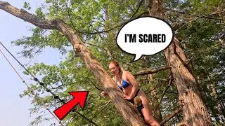SHE GOT STUCK IN A TREE