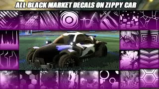 Демонстрация всех наклеек с чёрного рынка на Zippy Car! &mdash; Rocket League Showcase