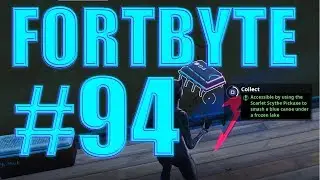 Fortnite Fortbyte 94 Location Accessible using Scarlet Scythe to smash Blue Canoe under Frozen Lake