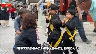 【外国人に大人気】都内各所でマナーガイドをするちびっこ忍者が凄すぎる！