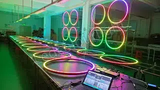 Ledcolourlight Factory Direct 100cm Dia Artnet Addressable Suspended DMX Pixel Circle Lights