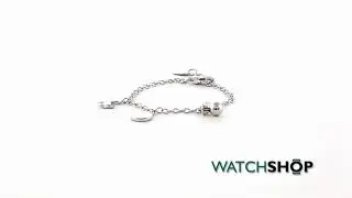 D For Diamond Childrens Sterling Silver Charm Bracelet (B4889)