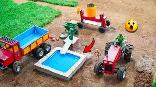 DIY Mini Tractor Builds a Swimming Pool | Creative Science Project | KERU CREATORS