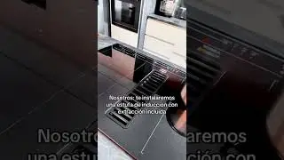 Cocina de inducci&oacute;n con extractor incorporado #kitchen #induccion #cocinamoderna