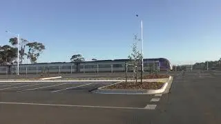 New Rockbank Station View from Carpark  Vlocity passes by